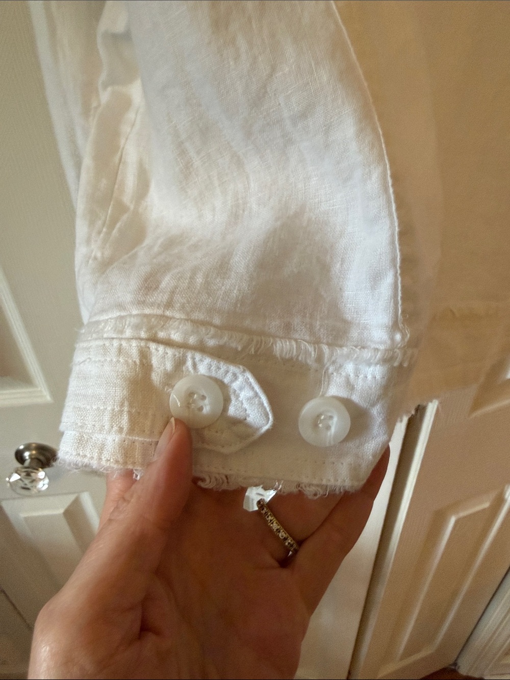 Lulu B White Linen Jean Jacket - XL - Picture 9 of 9